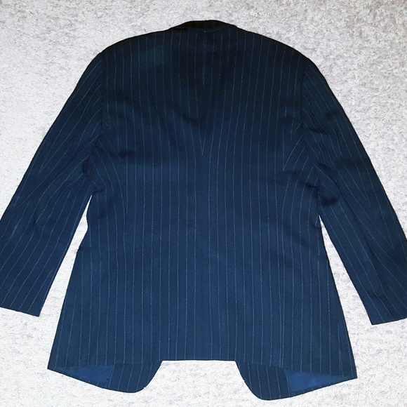 Armani Mens Pinstripe Wool Blazer 42R Black White - Picture 8 of 8